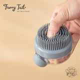 Push-Press Soft Silicone Massage Pet Dog Cat Bath Brush