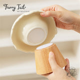 Ice Cream Pet Dog Cat Bowl High Foot Anti-slip Wood Stand