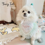 Pearl Dog Cat Birthday Bandana Outfit Bib Set Party Hat Big Size