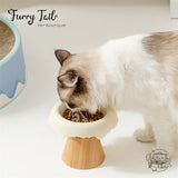 Ice Cream Pet Dog Cat Bowl High Foot Anti-slip Wood Stand