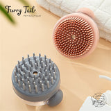 Push-Press Soft Silicone Massage Pet Dog Cat Bath Brush