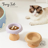 Ice Cream Pet Dog Cat Bowl High Foot Anti-slip Wood Stand