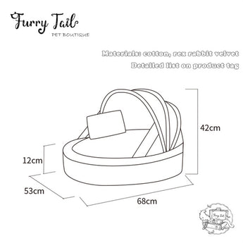 Petman Blue Navy Pet Cradle Shape Bedding For Pet Dog Cat