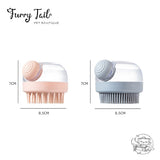 Push-Press Soft Silicone Massage Pet Dog Cat Bath Brush