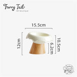 Ice Cream Pet Dog Cat Bowl High Foot Anti-slip Wood Stand