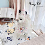 Mini Bear Pet Dog Cat Birthday Bandana Outfit Bib Set With Party Hat