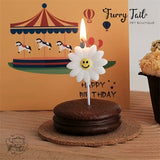 Ins Sunflower Candles Pet Birthday Cake Decoration