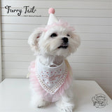 Pearl Dog Cat Birthday Bandana Outfit Bib Set Party Hat Big Size