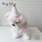 Pearl Dog Cat Birthday Bandana Outfit Bib Set Party Hat Big Size
