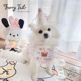 Mini Bear Pet Dog Cat Birthday Bandana Outfit Bib Set With Party Hat