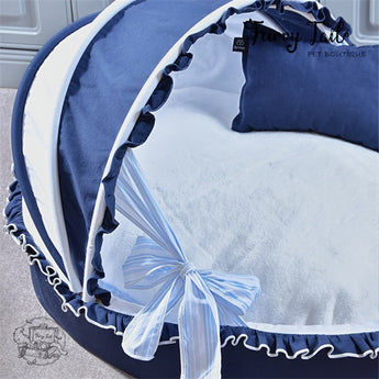 Petman Blue Navy Pet Cradle Shape Bedding For Pet Dog Cat