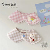 Rainbow/Bear Plaid Dog Cat Small Pet Bib Cape Accessories Bandana