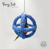 Soft Pet Bird Parrot Star Playing Chew Toy Stand Swing Ring Ball