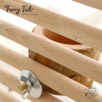 Natural Wood Pet Bird Parrot Small Pet Food Box Bowl