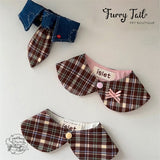 College Plaid Dog Cat Small Pet Bib Tie Cape Accessories