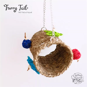 Bird Parrot Small Pet Hiding Hammock Handwoven Shed