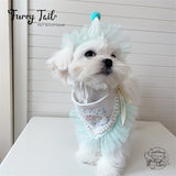 Pearl Dog Cat Birthday Bandana Outfit Bib Set Party Hat Big Size