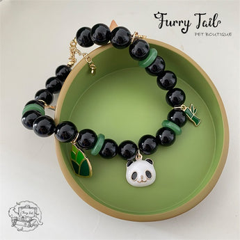 Panda Gold-plated Acrylic Jewelry Dog Cat Small Pet Necklace
