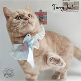 Pet Dog Cat Silky Bow Bib Collar Small Pet Bandana Straw Hat