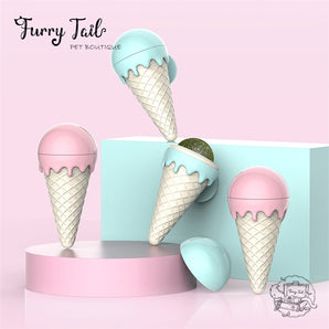 Ice-cream Catnip Licking Ball Treat Toy Cat Mint