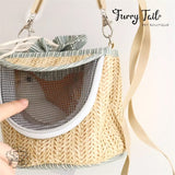 Japanese Style Grass Weaving Pet Bird Parrot Small Pet Carrier Bag