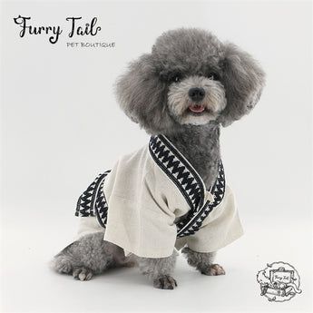 Hanfu Style Cotton and Linen Pet Dog Cat Clothes Outfit