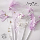 Violet Cat Interactive Play Toy Wand Teaser Rod 6Pcs Set