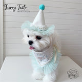 Pearl Dog Cat Birthday Bandana Outfit Bib Set Party Hat Big Size