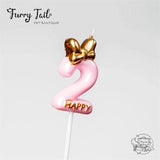 Ins Pink Number Candles Pet Birthday Cake Decoration