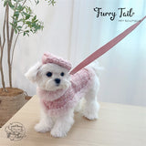 Chanel Style Knitted Cloak Stylish Cape Harness & Leash With Beret Set
