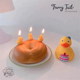 Ins Little Yellow Duck Candles Pet Birthday Cake Decoration