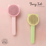 Ear Shape Pet Dog Cat Self-Clean Slicker Grooming Comb Brush