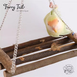 Bird Parrot Small Pet Toys Natural Wooden Bridge Stand Swing