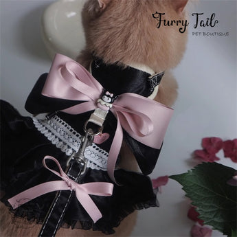Blackpink Series Dog Cat Small Pet Harness & Leash Dress Set