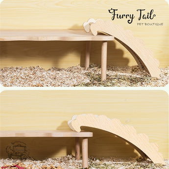 Cloud Shape Small Pet Hamster Wooden Ladder Bridge Climbing Toy