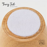 Ceramic Pet Cat Dog Bowl High Foot Anti-slip Tilted Wooden Base