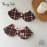 College Plaid Dog Cat Small Pet Bib Tie Cape Accessories