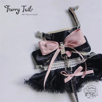 Blackpink Series Dog Cat Small Pet Harness & Leash Dress Set