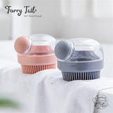 Push-Press Soft Silicone Massage Pet Dog Cat Bath Brush