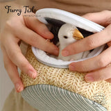 Japanese Style Grass Weaving Pet Bird Parrot Small Pet Carrier Bag