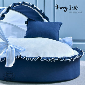 Petman Blue Navy Pet Cradle Shape Bedding For Pet Dog Cat