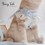 Flower Edge Cherry Pet Dog Cat Harness & Leash Set Outfit Clothes