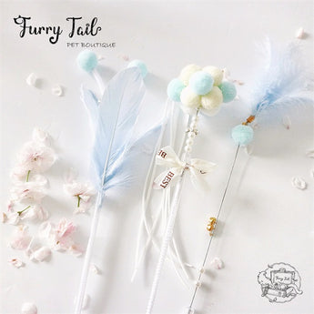 Violet Cat Interactive Play Toy Wand Teaser Rod 6Pcs Set