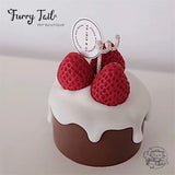 Ins Strawberry Candles Pet Birthday Cake Decoration