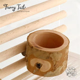 Natural Wood Pet Bird Parrot Small Pet Food Box Bowl