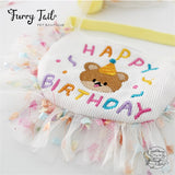 Mini Bear Pet Dog Cat Birthday Bandana Outfit Bib Set With Party Hat