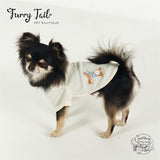 White Embroidered Rabbit Waffle Fabric Pet Cat Dog Clothes Apparel