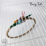 Floral Pet Bird Parrot Stand Hanging Rope Swing Ring Toy