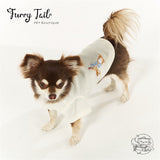 White Embroidered Rabbit Waffle Fabric Pet Cat Dog Clothes Apparel