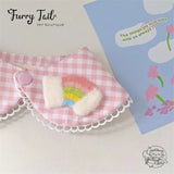 Rainbow/Bear Plaid Dog Cat Small Pet Bib Cape Accessories Bandana